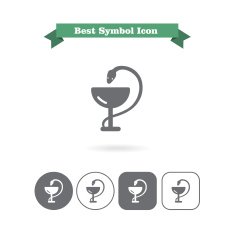 Medical snake and cup icons N2