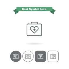 Medical kit outline icons N2