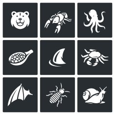 Delicatessen food icons set Vector Illustration