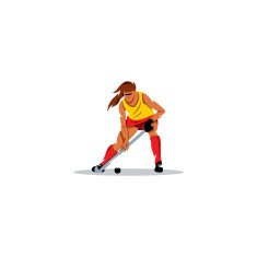 Field Hockey girl sign Vector Illustration N2