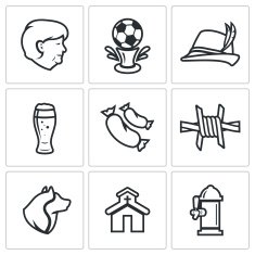 Germany icons set Vector Illustration