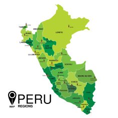 Peru green Map detailed vector
