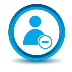Blue remove user icon