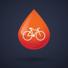 Blood drop icon with a bicycle