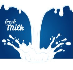 Milk yogurt or cream blot White smudge on blue background