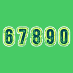 6 7 8 9 0 - Grunge Colorful Retro Numbers