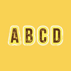B C D A - Grunge Colorful Retro Type