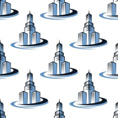 Office and skyscrapers seamless pattern N2