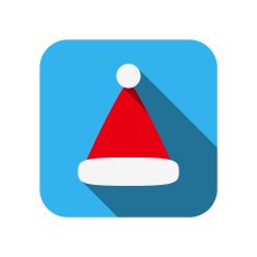 Christmas hat flat icon