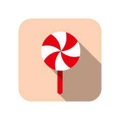 Christmas candy flat icon