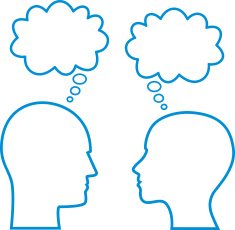 Male And Female Thought Bubble Profiles