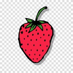 Strawberry sketch on transparent background for your design N2