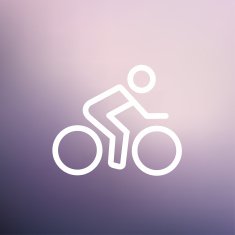 Sport bike and rider thin line icon N2