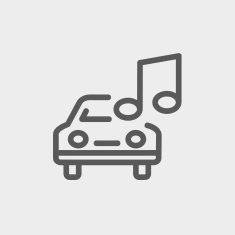 Car with music thin line icon N2