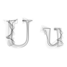 Black Smoke font Letter U N2