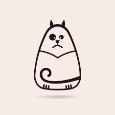 Vector symbol funny cat Stylized drawing silhouette N2