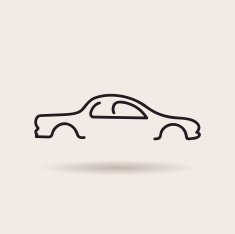car logo contour line silhouette vector icon N2