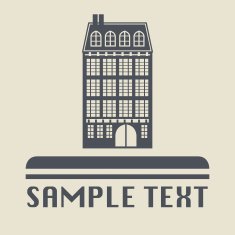 Vintage house icon or sign