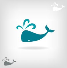 Vector image of a big whale