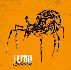 Vector Beautiful Spider Exotic Insect Patterned design Tattoo design