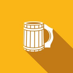 Wooden beer mug icon Vector Illustration