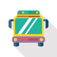 Bus flat icon with long shadow