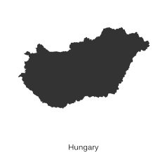 Black map of Hungary for your design N2