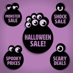 Scary Little Eyeball Monster Halloween Sale Icons N2