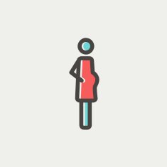 Pregnant woman thin line icon N2