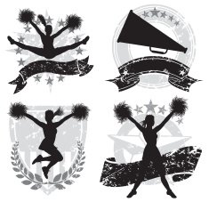 Cheerleading Cheerleaders Sports Icon Set
