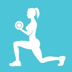 Fitness logo woman silhouette Woman holding dumbbells and doing exercise