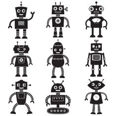 Vector robot silhouettes N2