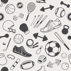Sport Equipment Background Seamles Pattern Icons