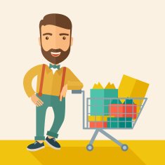 Man with shopping cart N2