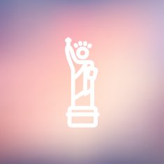 Statue of liberty thin line icon N3