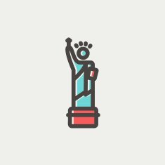 Statue of liberty thin line icon N4