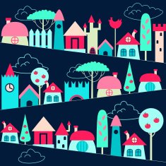 Colorful houses vector background