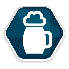 Blue beer mug vector icon
