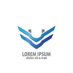 Design logo icon template with letter U abstract wing N2