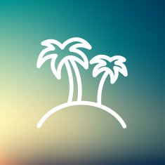 Two palm trees thin line icon N3