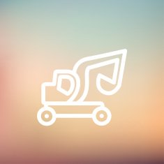 Excavator truck thin line icon N2