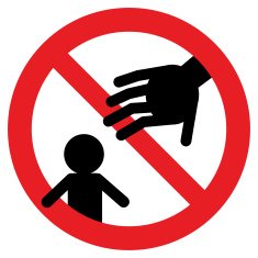 prohibition signs do not touch my baby N2