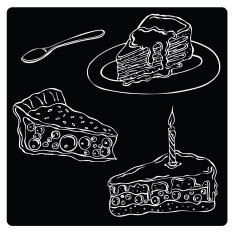 Vector Illustration Silhouette of a piece cake