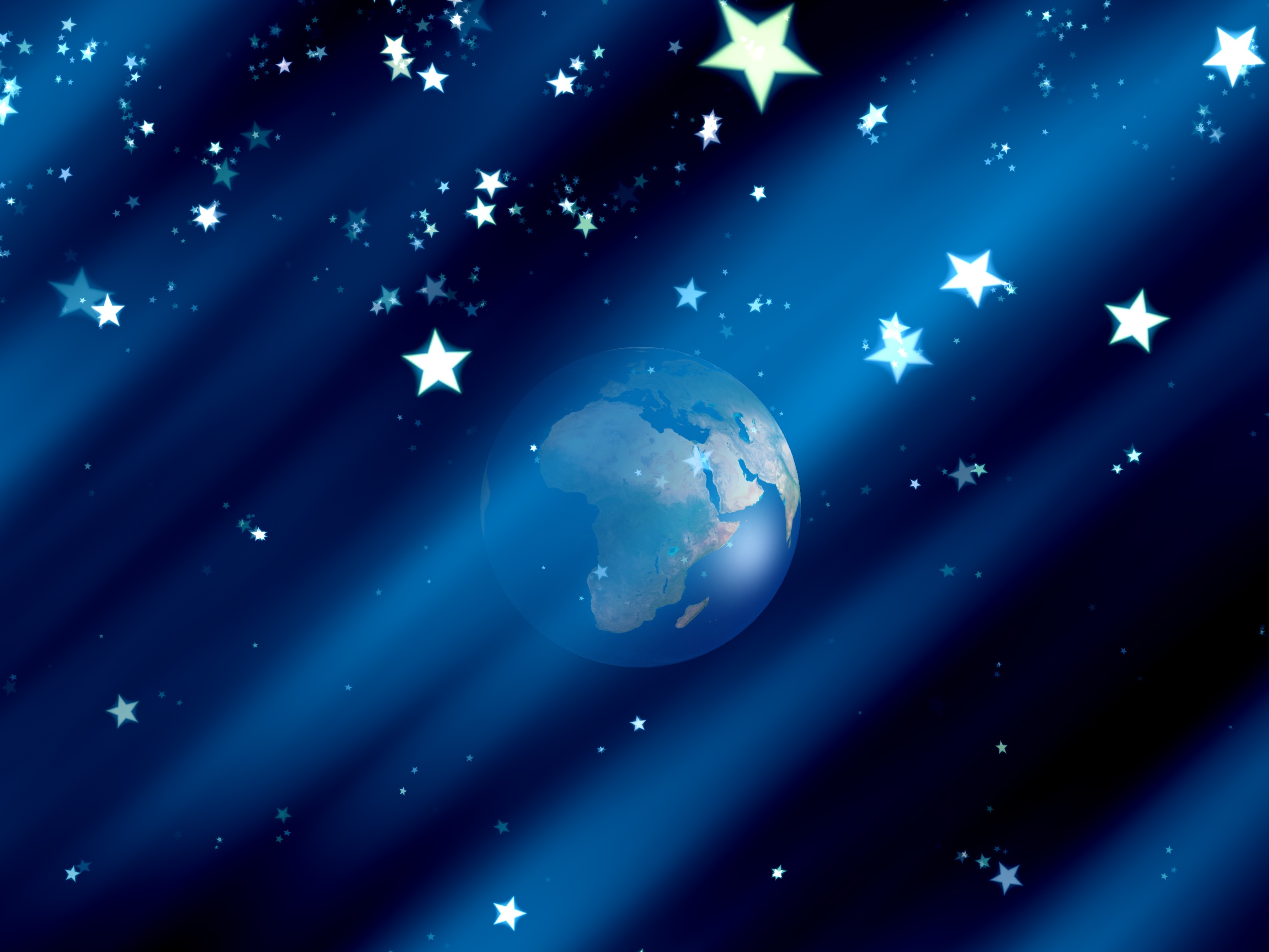 Синяя звезда в космосе