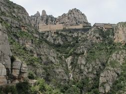 distant view of the monastery in the mountains
