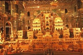 gold carving depiction of the Ayodhya at the Ajmer Jain temple