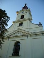 Church of sky-blue tower