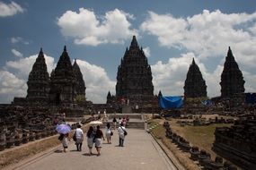 people in the temple complex Borobudur