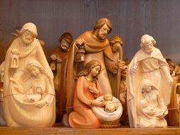 wooden carved figures for christmas