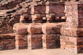 walls of a buddhist temple in indonesia
